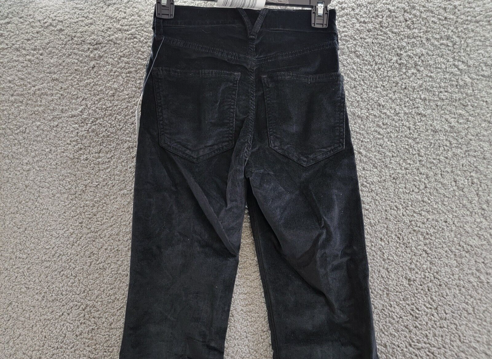 Veronica Beard Sheridan High Rise Bell Flare Velvet Jeans Women's 24 Black Solid - Picture 13 of 18