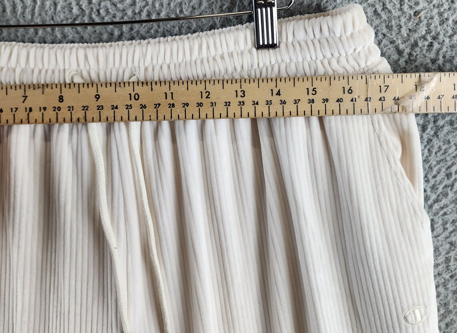 Champion Soft Touch Cord Drawstring-Waist Pants Women's L Natural Side Pockets - Picture 6 of 16