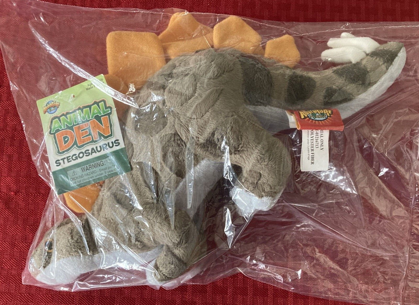Adventure Planet Plush Animal Den - STEGOSAURUS - Stuffed Animal, NEW