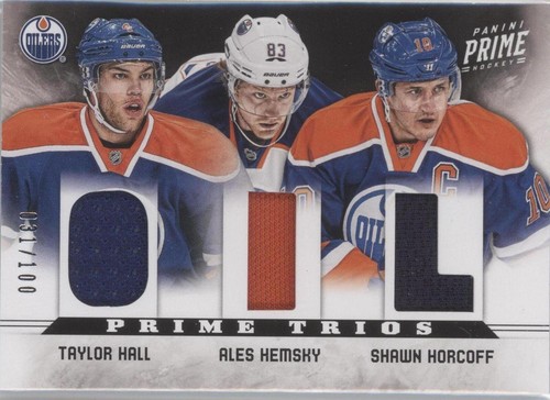 2012-13 Panini Prime - Ales Hemsky Shawn Horcoff Taylor Hall #9