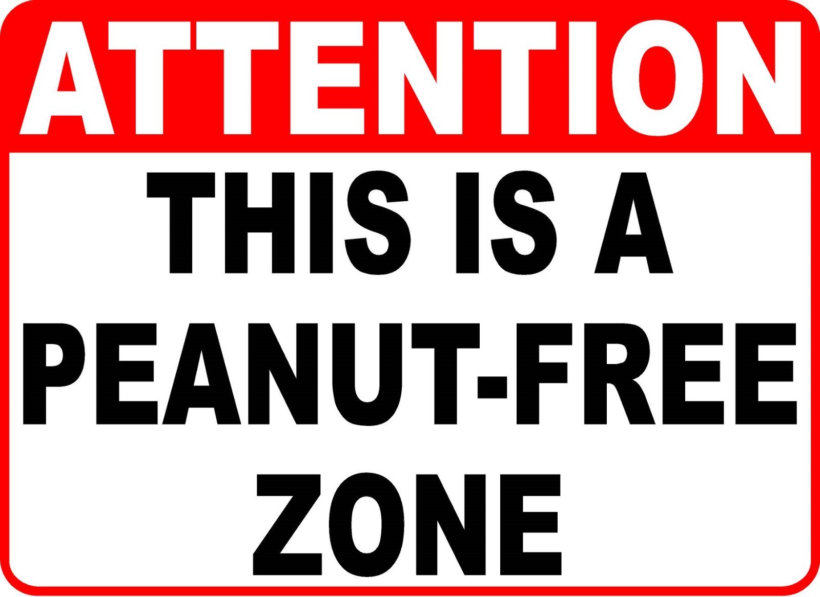 attention-peanut-free-zone-sign-size-options-nut-free-no-peanuts-peanut-free-ebay