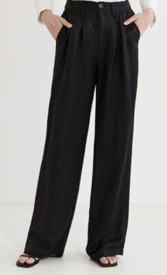 NWT- ANINE BING CARRIE PANT - BLACK LINEN BLEND Size : 40 - RRP $390.00!!   