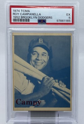Rare 1974 TCMA  Campy  Roy Campanella (1952 BKN Dodgers image) -PSA. 5 Excellent