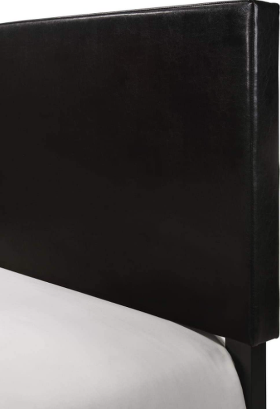 Queen Size Bed Complete Set Faux Leather Frame Bedroom Headboard Furniture Black