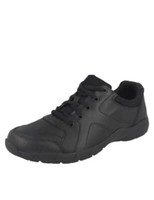 Clarks Air Norfolk Junior Boys School Shoes Black Leather