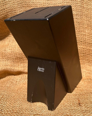 Jamie Oliver Knife block holds 5 knives Black Wooden Kitchen Wood Block