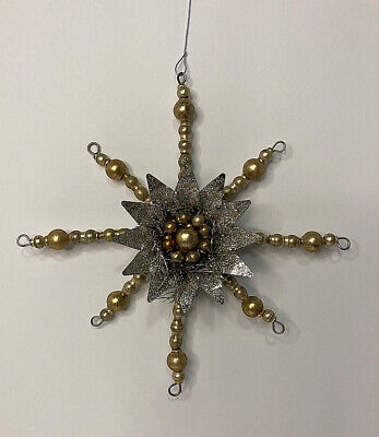 Christmas Holiday Bethany Lowe Bead Tinsel Starburst Vintage Ornament Home Decor