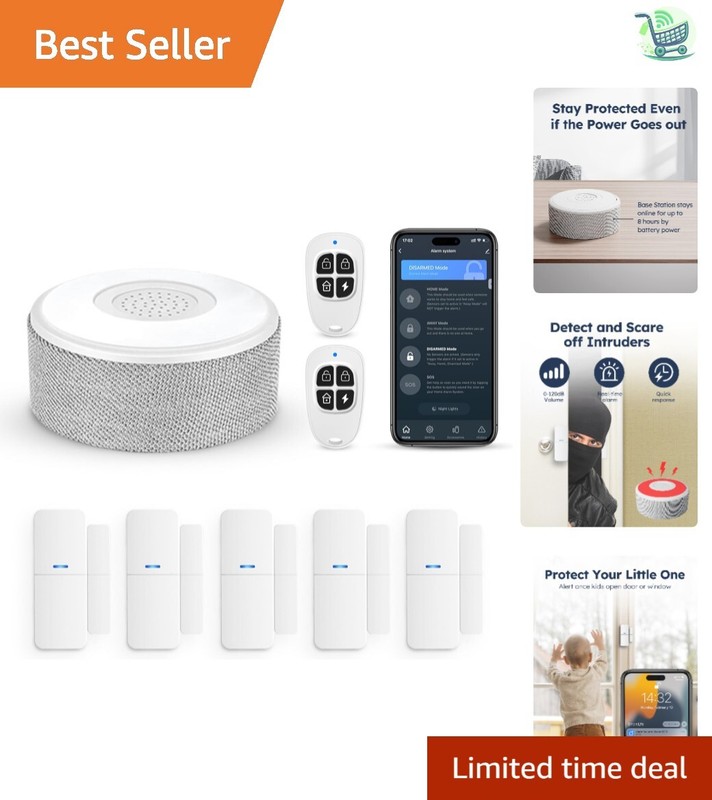 DIY Wireless Security Kit for Home: 8-Piece Alarm with Alexa