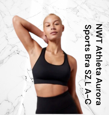 NWT Athleta Black Aurora Bra A-C Size L