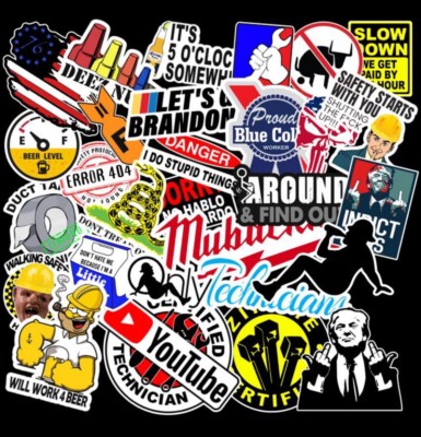 30 pcs Funny Hard Hat Stickers for Tool Box Helmet, Vinyl Sticker, decals.