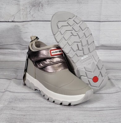 Hunter Original Metallic Silver/Grey Insulated Ankle Snow Boot Women's Size 7