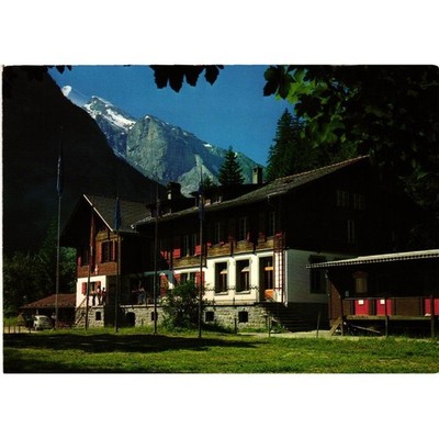 International Scout Centre Kandersteg Switzerland Vintage Postcard Alpine Chalet