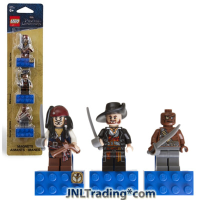 2011 Lego Pirates of the Caribbean Magnet 853191 Jack Sparrow, Barbossa, Zombie