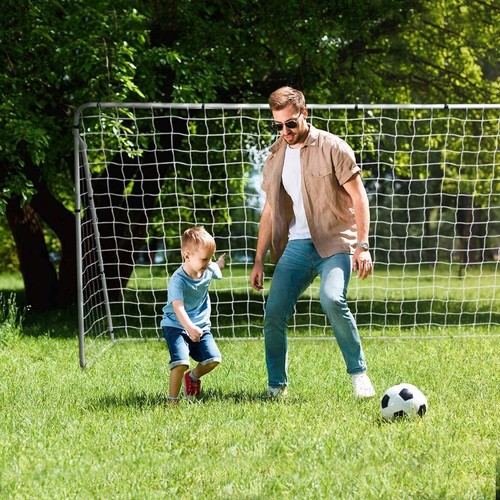 2PCS Portable Soccer Goal Steel Frame 12'x6' Soccer Net for Backyard Football 