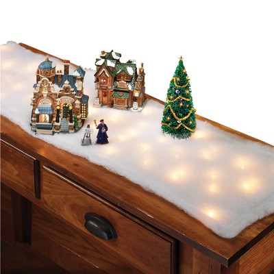 Lighted Snow Table Runner, Set of 2