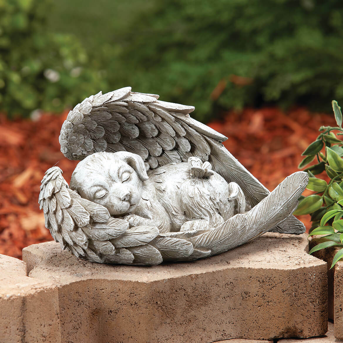 Angel Wings Sleeping DOG Memorial Statue Resin ...