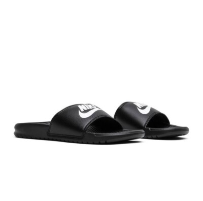 Size 13M Nike Benassi JDI Men s Slides (Black/White) 343880 090