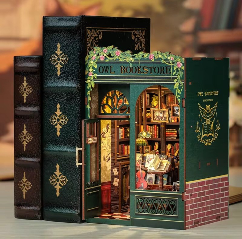 DIY Book Nook Kit | Owl Bookstore For Beginners And