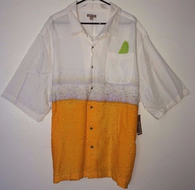 George Lime In Pocket Hawaiian Summer Beach Sleeve Mens 3XL Shirt Top