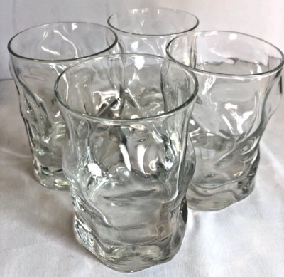 Bormioli Rocco Sorgente 10.25oz Rocks Glass Bar Barware Dimpled Glassware Set 4
