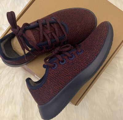 Allbirds Women Tree Runners Limited Edition Olympus Blue Maroon Sneakers SZ 5