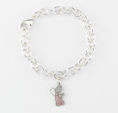 Abby Jewelry 925 Sterling Silver Soft Pink Enamel /& Clear CZ Dangle Beads Bracelet For Woman Charm Bracelet Jewelry Making