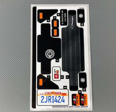 Sticker Sheet for LEGO Set 42111 Technic Dom's Dodge Charger Decals