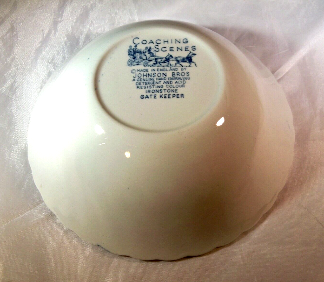 JOHNSON BROTHERS ENGLAND COACHING SCENES BLUE 6-1/8" COUPE CEREAL OATMEAL BOWL!