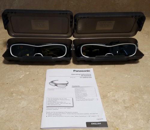 2 Pair Panasonic TY-EW3D10U Active 3D Glasses Eyewear for Panasonic 3D HDTVs