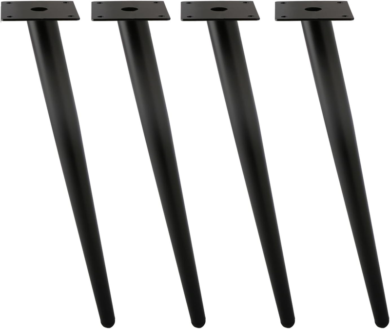 Oblique Furniture Leg 26 Inch, Slant Tapered Metal Coffee Table Legs 4Pcs, Mid Century Modern Sofa Cabinet Feet Black for Home DIY Project