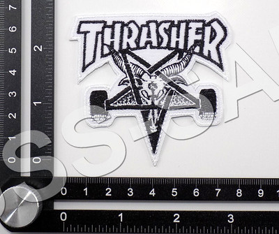 THRASHER MAGAZINE EMBROIDERED PATCH IRON/SEW ON ~2-3/4'' x 2-3/4'' SKATE BOARDING