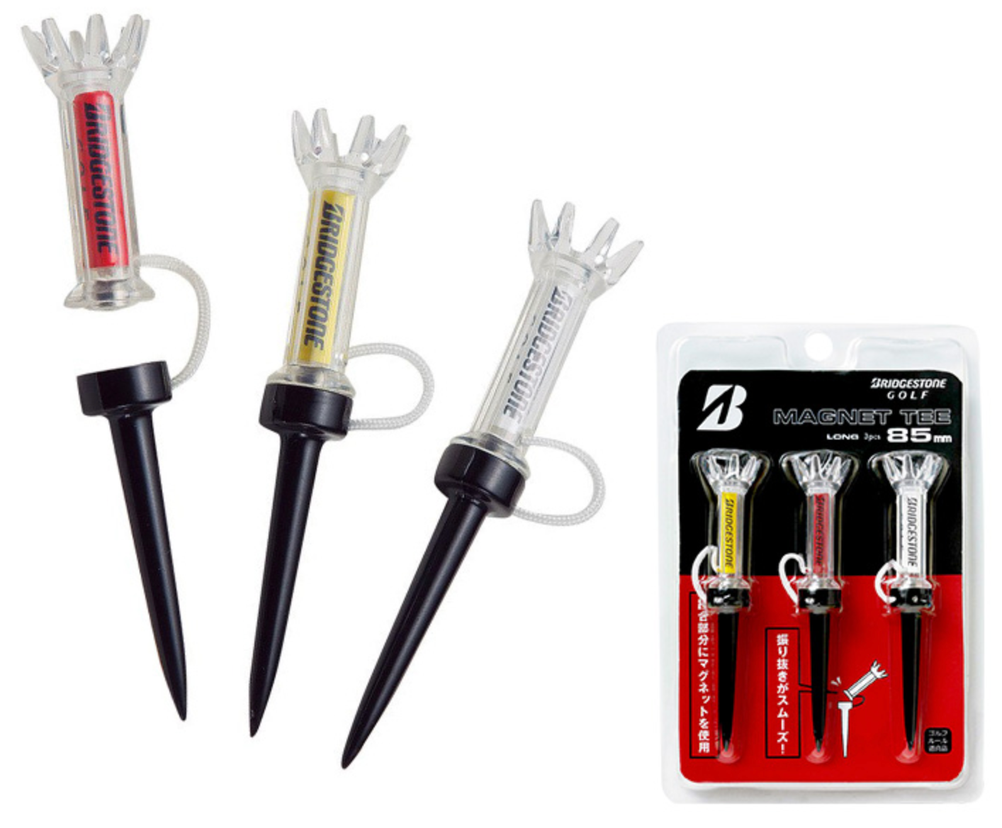 BRIDGESTONE JAPAN Golf Magnet Tee Tees 3pcs set 85mm GAGMTH