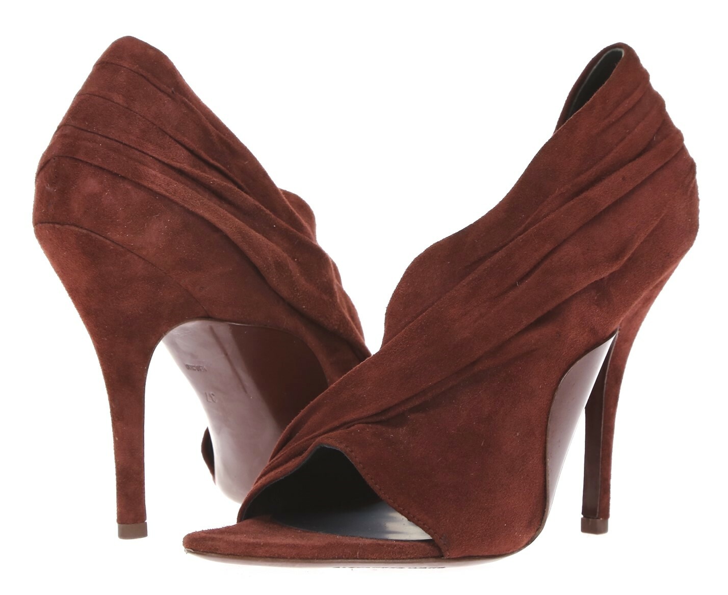 Alexander Wang Red Womens Burgundy Suede Open Toe High Heel Sandals Size 37
