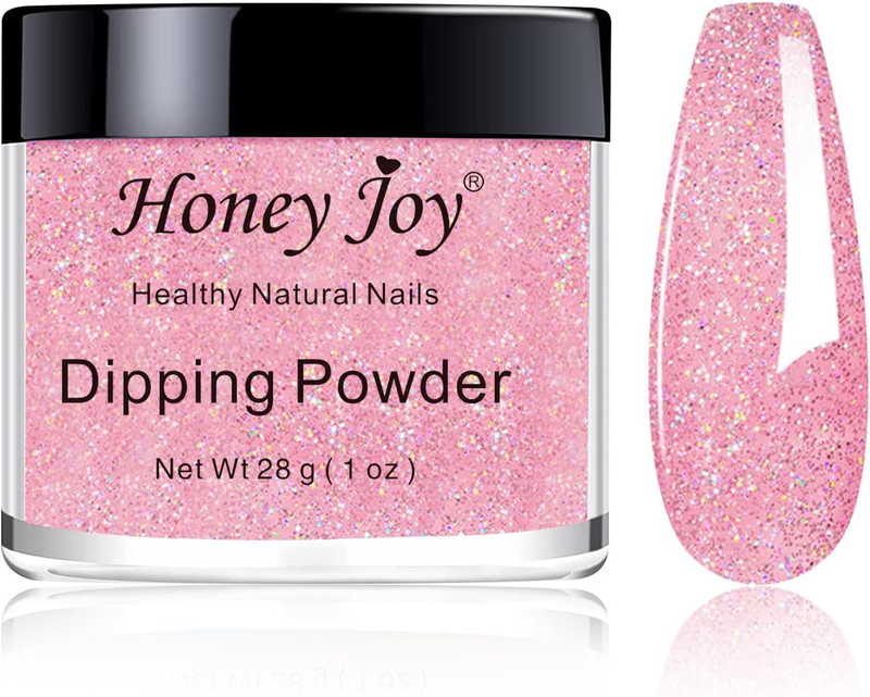 28G/Box Glitter Dip Powder Pink Fine Dipping Powder Colors No Need Lamp Cure,Lik