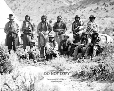 PAH-UTE INDIAN GROUP NEAR CEDAR, UTAH IN 1872 - 8X10 PHOTO (AB-200)
