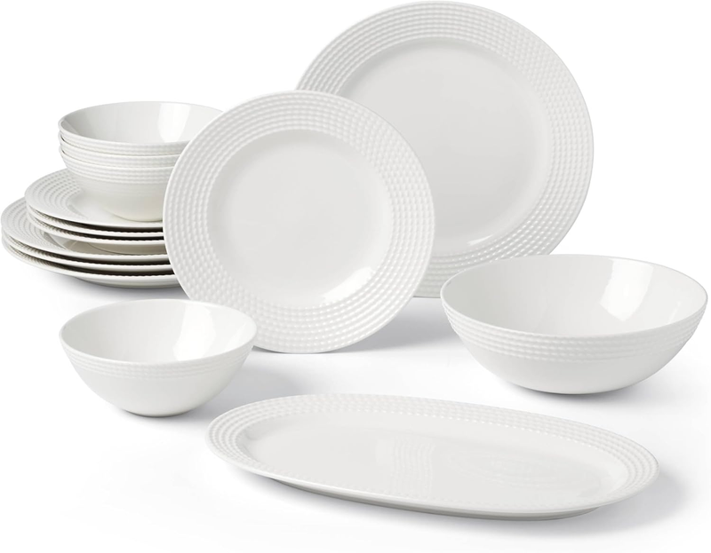 Wickford 14-Piece Dinnerware Set, 14 Count, White