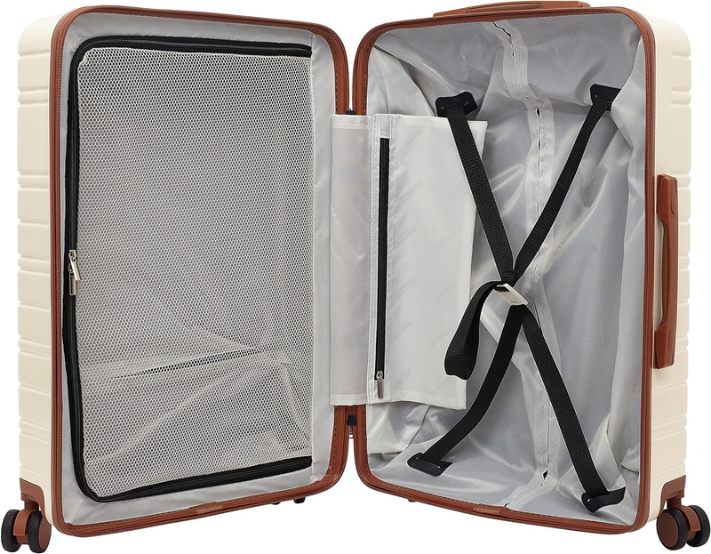 2PC Navigate Luggage Set, Ivory, 20" Carry-On
