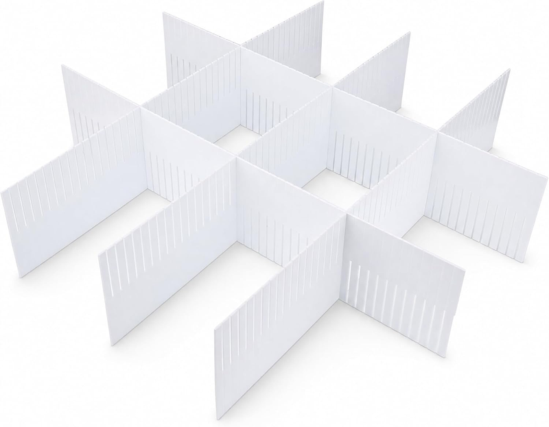Adjustable Plastic Drawer Dividers for DIY Organization and Tidy Storage for Hom