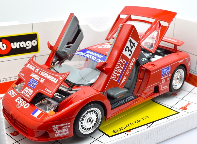 Miniature Voiture Rally Auto 1:18 Bugatti Eb 110 Burago Diecast ModÃ¨Le Static