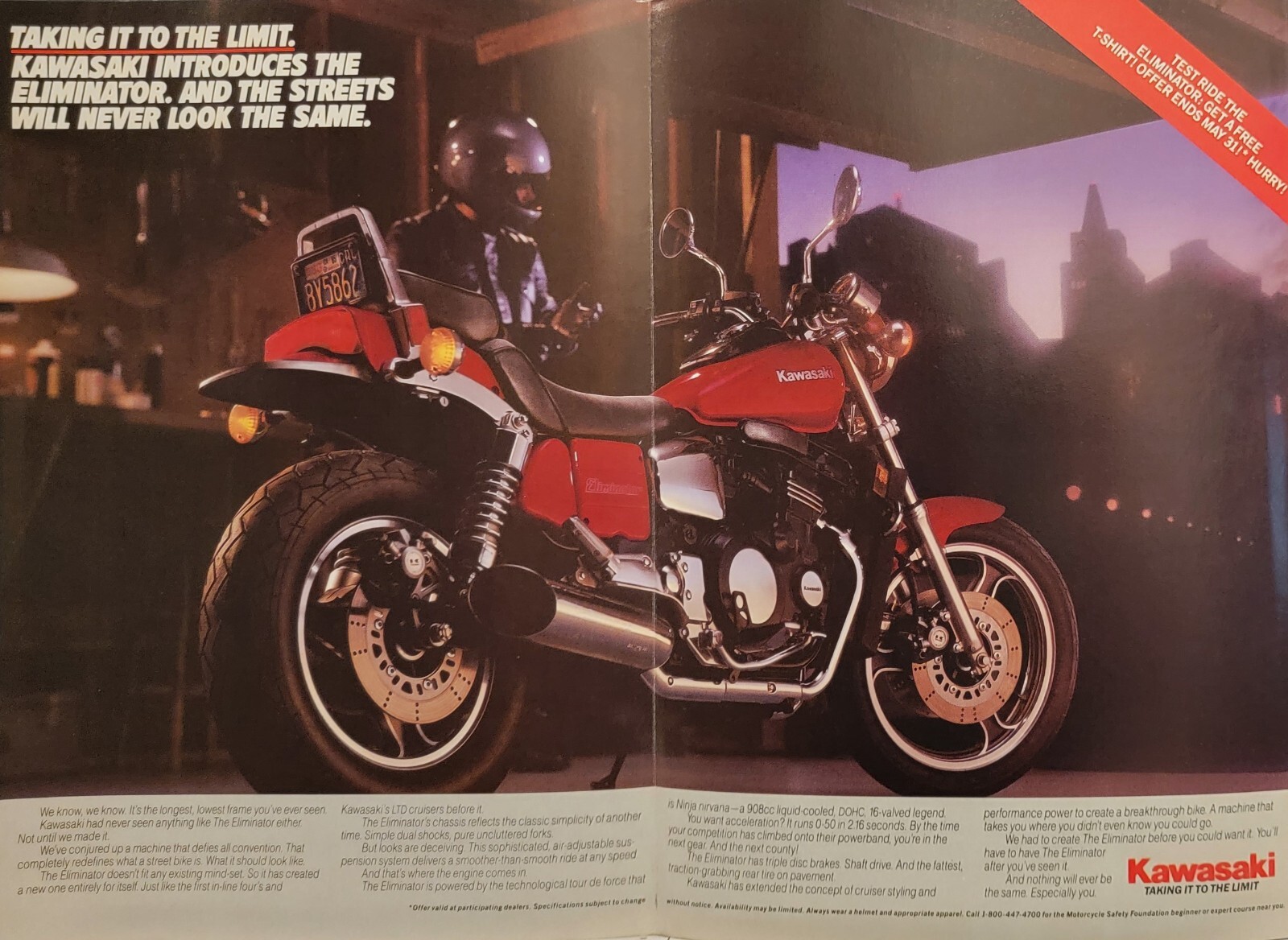 最前線の Kawasaki 1985 Eliminator eBay | Ad Print Motorcycle 900 洋楽