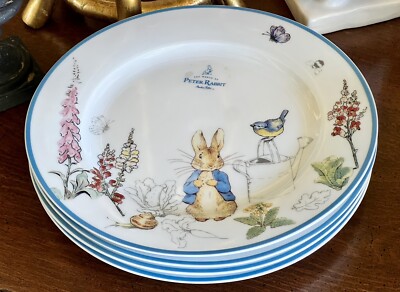 Peter Rabbit The World of Beatrix Potter Easter 4 Pcs Porcelain Dinner Plates