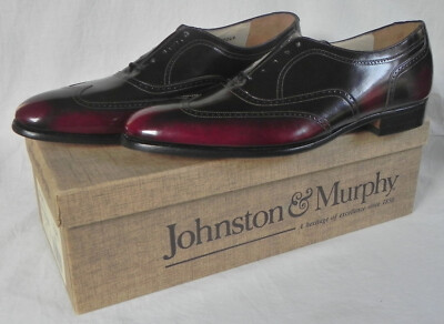 Johnston & Murphy ''Brunell'' Men's Oxfords, Burgundy, Sz 9 1/2 B, New NIB