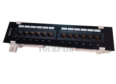 NEW CAT6 12 Port Patch Panel RJ45 110 Network Mini Surface Wall Mount Bracket