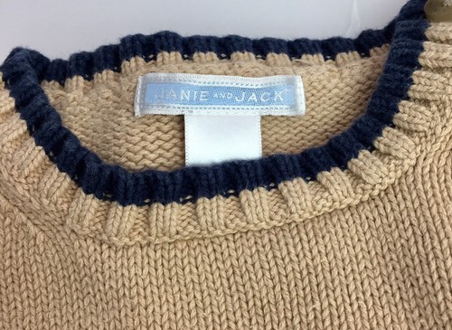 Janie and Jack Boys 100% Cotton Tan Dog Graphic Long Sleeve Sweater 18-24 Months