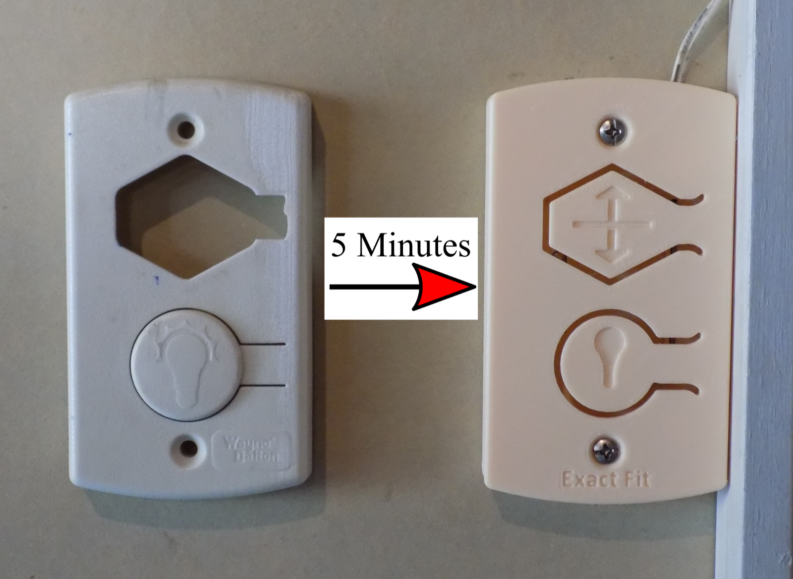 Cover Plate for Wayne Dalton Garage Door Wall Station 309961, 3976 Remote Opener