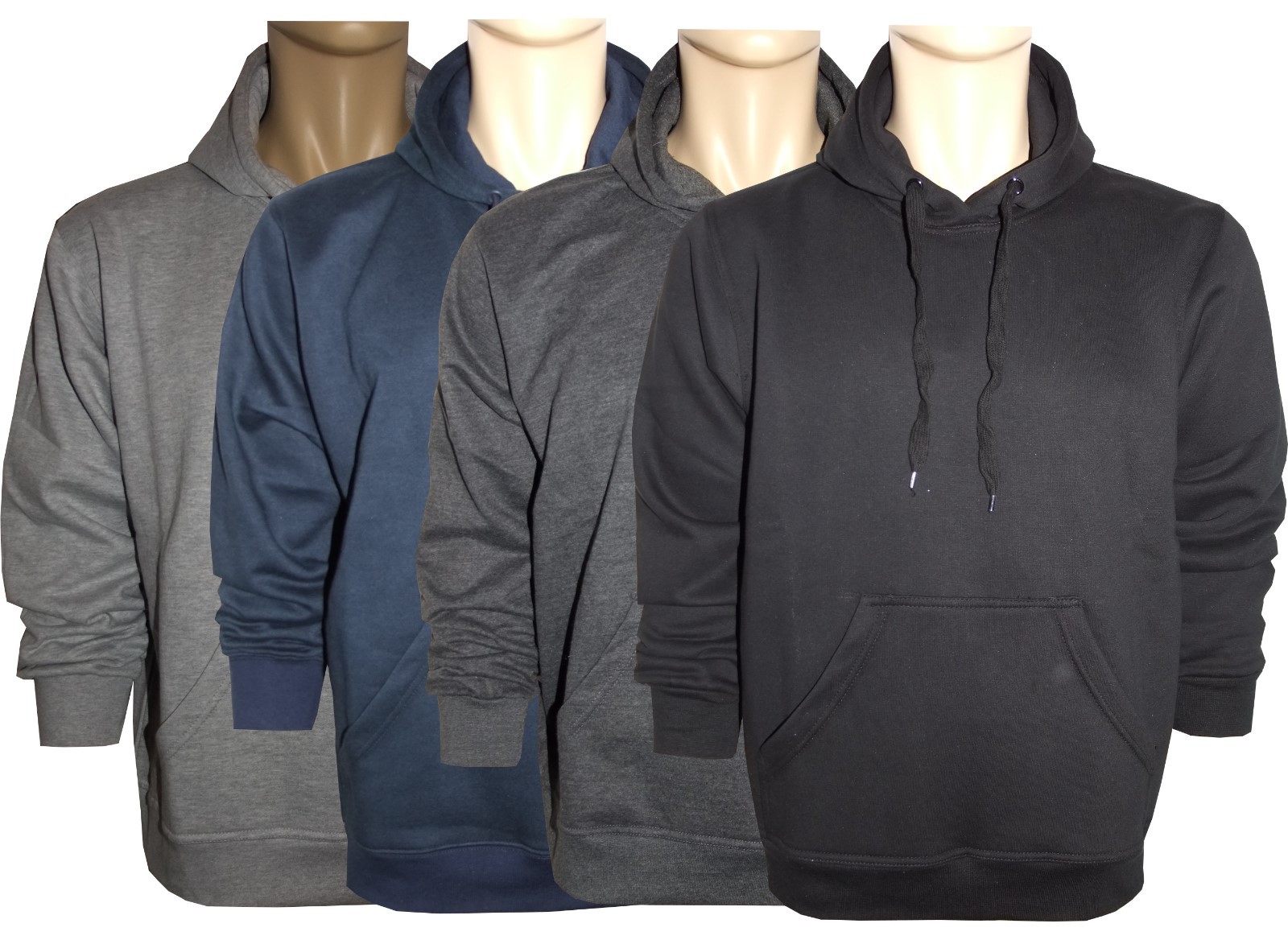 Mens Women Plain PolyCotton Fleece Hooded Tops Hoodies Sweats Jumpers ...