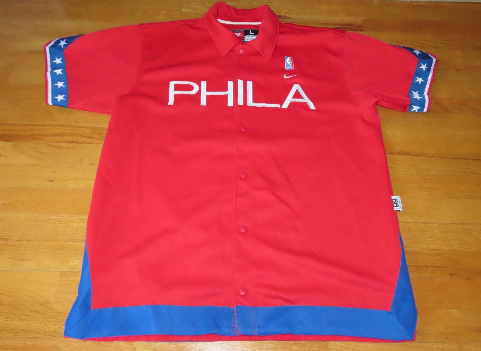 Vintage Nike PHILADELPHIA 76ers Button Down Heavy (LG) Warm