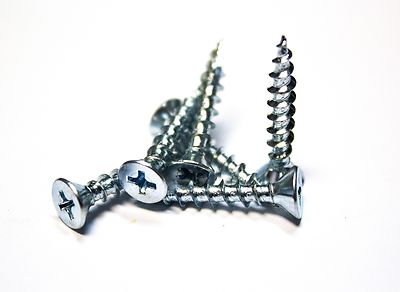(1,000) 8x1 Phillips Flat Head Wood Screws w/Nibs  (Type 17) Zinc