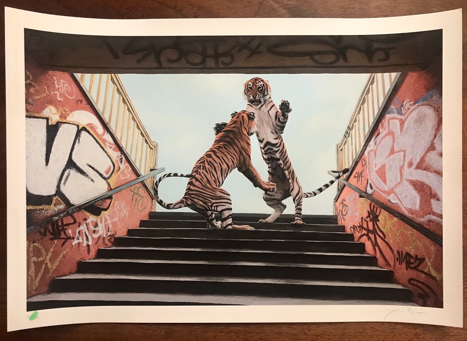版画 Josh Keyes art print Stairway To Heaven “ By Josh Keyes S/Ltd Fine Art Print