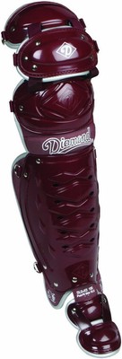 New Diamond iX3 Deluxe Leg Guard Double Knee Posi Fit 15.5'' Maroon/Silver